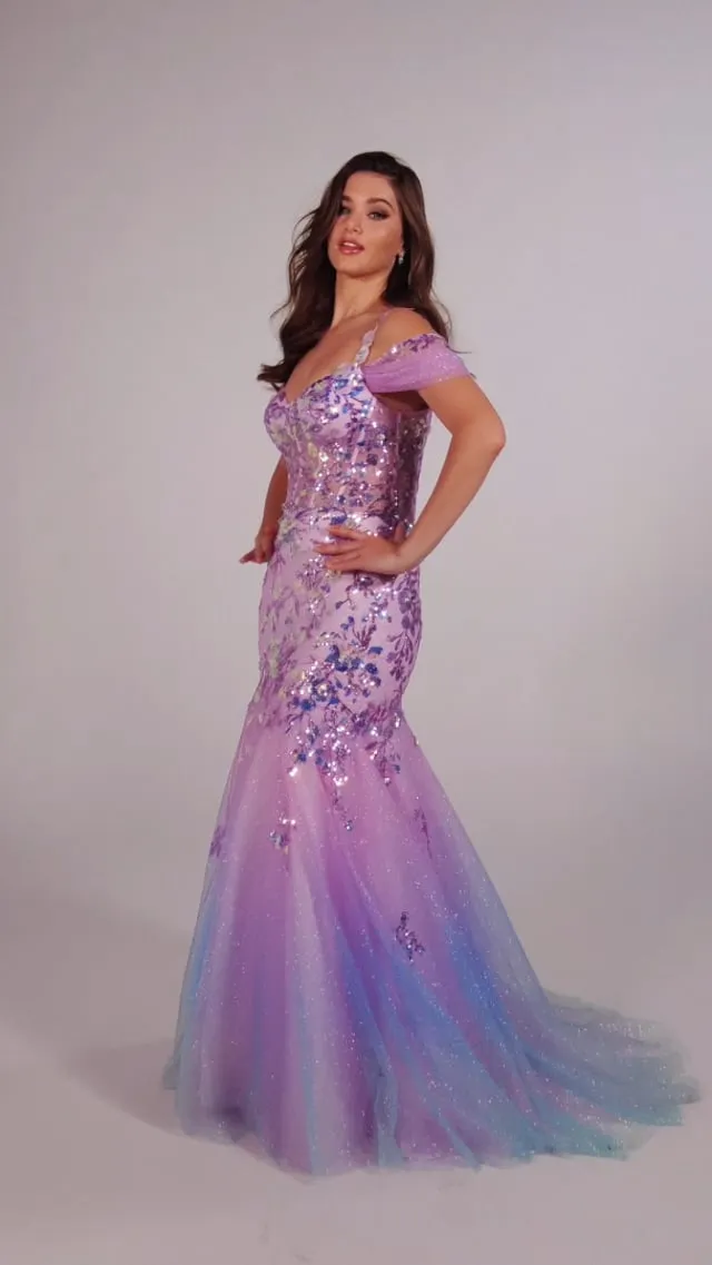 Ellie Wilde Corset Mermaid Prom Dress EW35056 sold by Terry costa