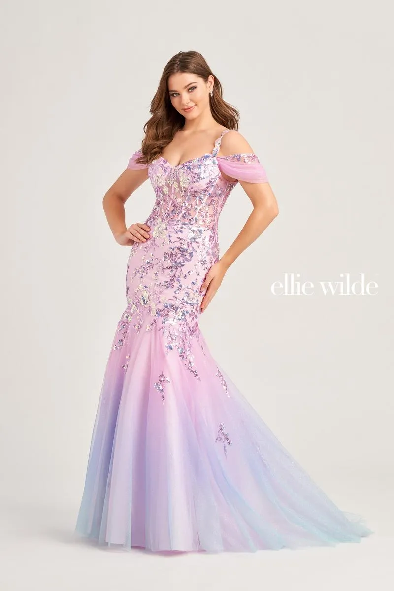 Ellie Wilde Corset Mermaid Prom Dress EW35056 sold by Terry costa product image thumbnail 2