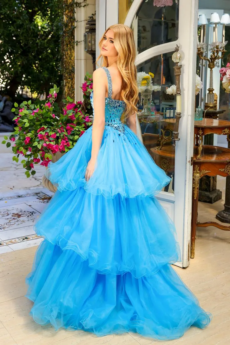 Ava Presley Tiered Ruffle Prom Dress 29112 sold by Terry costa product image thumbnail 2