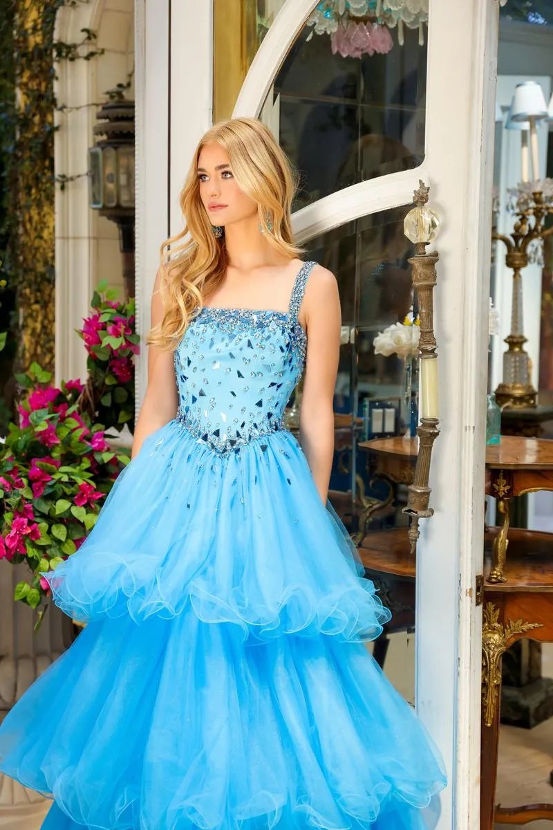 Ava Presley Tiered Ruffle Prom Dress 29112 sold by Terry costa product image thumbnail 3