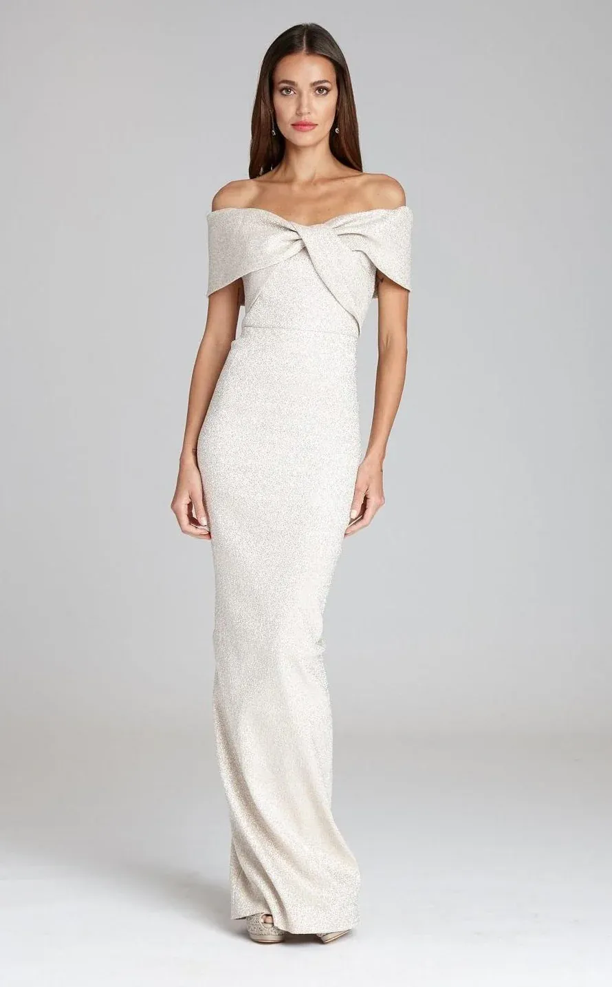 Teri Jon Metallic Twist Front Evening Gown 209097 sold by Terry costa product image thumbnail 3
