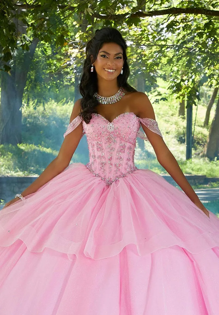 Vizcaya by Morilee Corset Tulle Quince Dress 89449 sold by Terry costa product image thumbnail 4