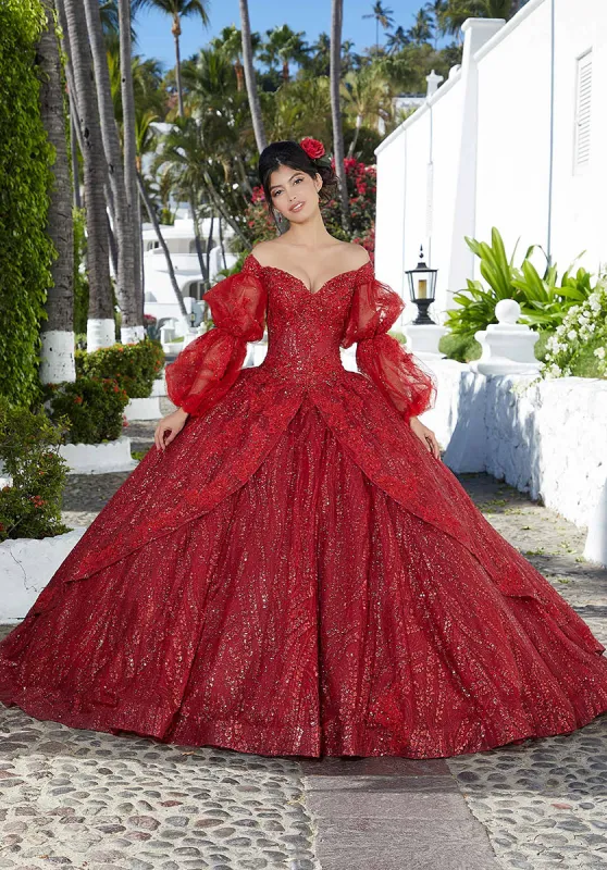 Vizcaya by Morilee Metallic Sparkle Quince Dress 89361 made by Terry costa