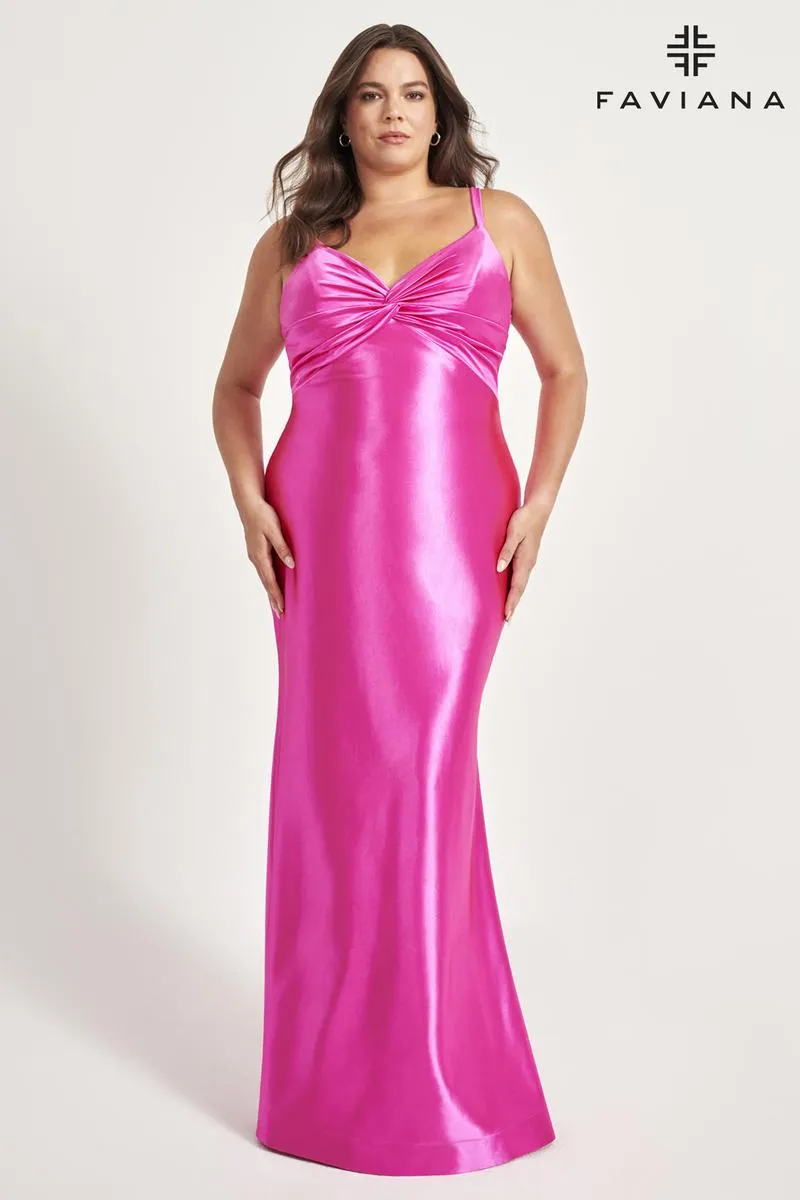 Faviana V-Neck Long Plus Size Prom Dress 9549 sold by Terry costa