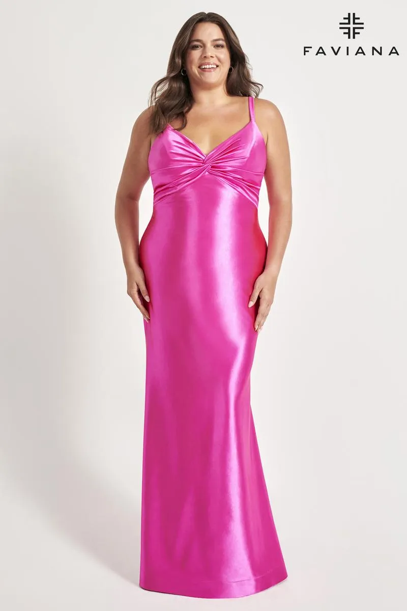 Faviana V-Neck Long Plus Size Prom Dress 9549 sold by Terry costa product image thumbnail 3