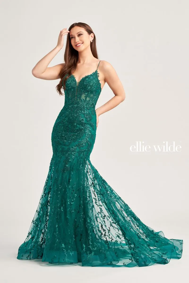 Ellie Wilde Mermaid Corset Lace Prom Dress EW35010 - B sold by Terry costa product image thumbnail 5