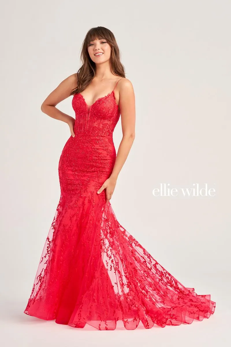 Ellie Wilde Mermaid Corset Lace Prom Dress EW35010 - B sold by Terry costa product image thumbnail 2