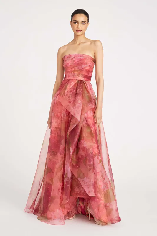 Theia Strapless A-line Floral Evening Gown 8818871 sold by Terry costa