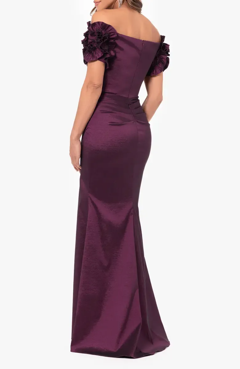 Xscape Evenings Taffeta Off the Shoulder Gown 6394X sold by Terry costa product image thumbnail 2