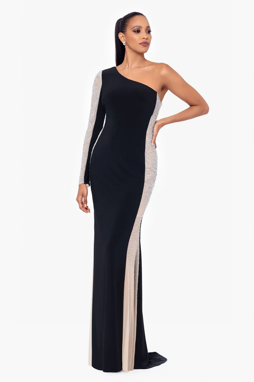 Xscape Evenings One Shoulder "Dorthey" Evening Gown 6554X sold by Terry costa product image thumbnail 3