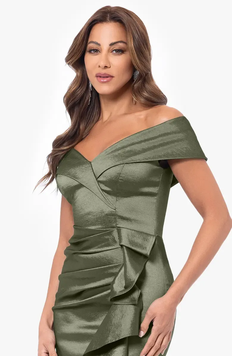 Xscape Evenings Off the Shoulder Taffeta Evening Gown 6416X sold by Terry costa product image thumbnail 3