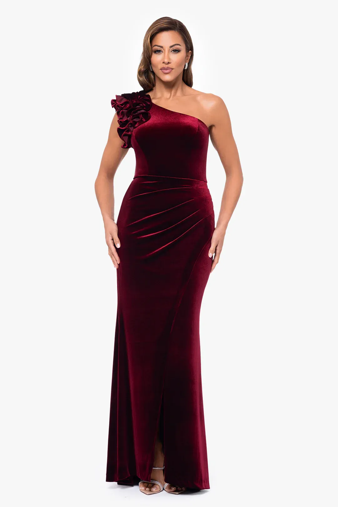 Xscape Evenings "Kristin" Velvet Evenings Gown 6460X sold by Terry costa