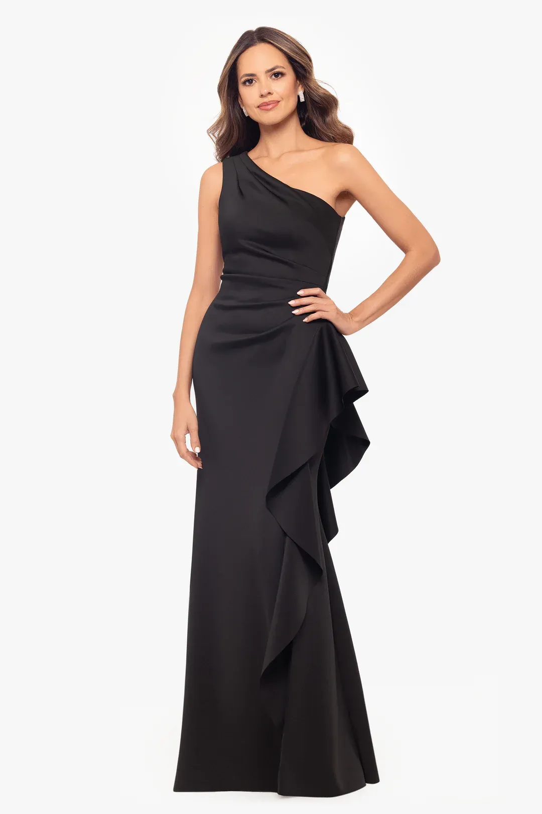Xscape Evenings "Flo" One Shoulder Gown 6620X sold by Terry costa