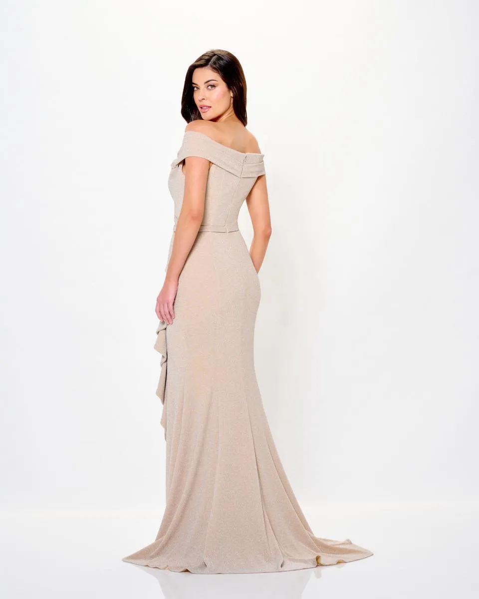 Cameron Blake Ruffle Slit Evening Dress CB3236 sold by Terry costa product image thumbnail 2