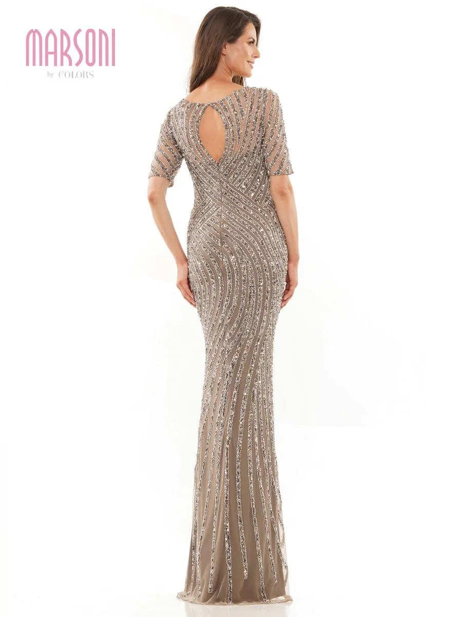 Marsoni by Colors Beaded Evening Dress MV1209 sold by Terry costa product image thumbnail 4