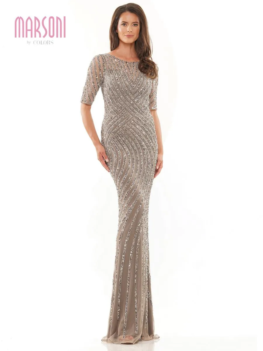 Marsoni by Colors Beaded Evening Dress MV1209 sold by Terry costa product image thumbnail 3