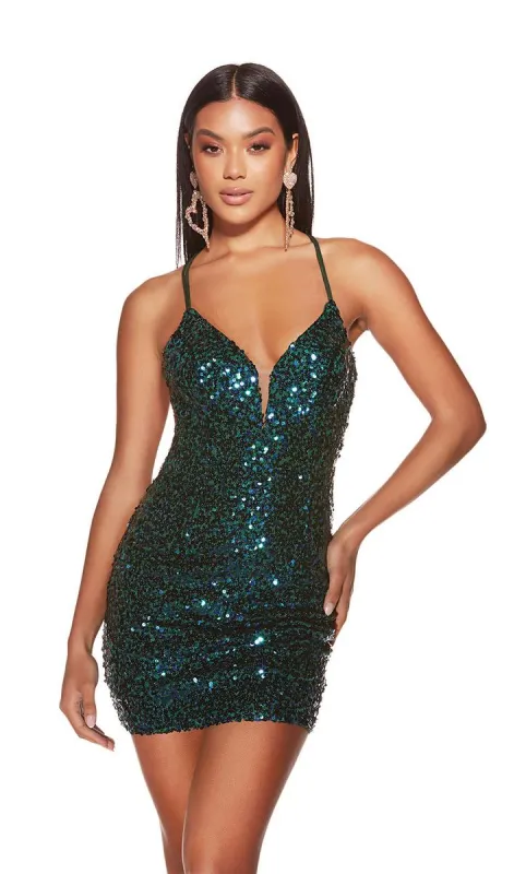 Alyce Paris Plunging Homecoming Dress 4906 made by Alyce Paris