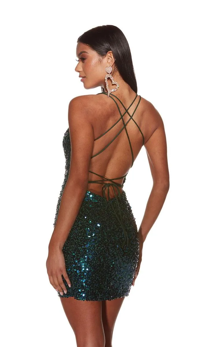 Alyce Paris Plunging Homecoming Dress 4906 sold by Terry costa product image thumbnail 2