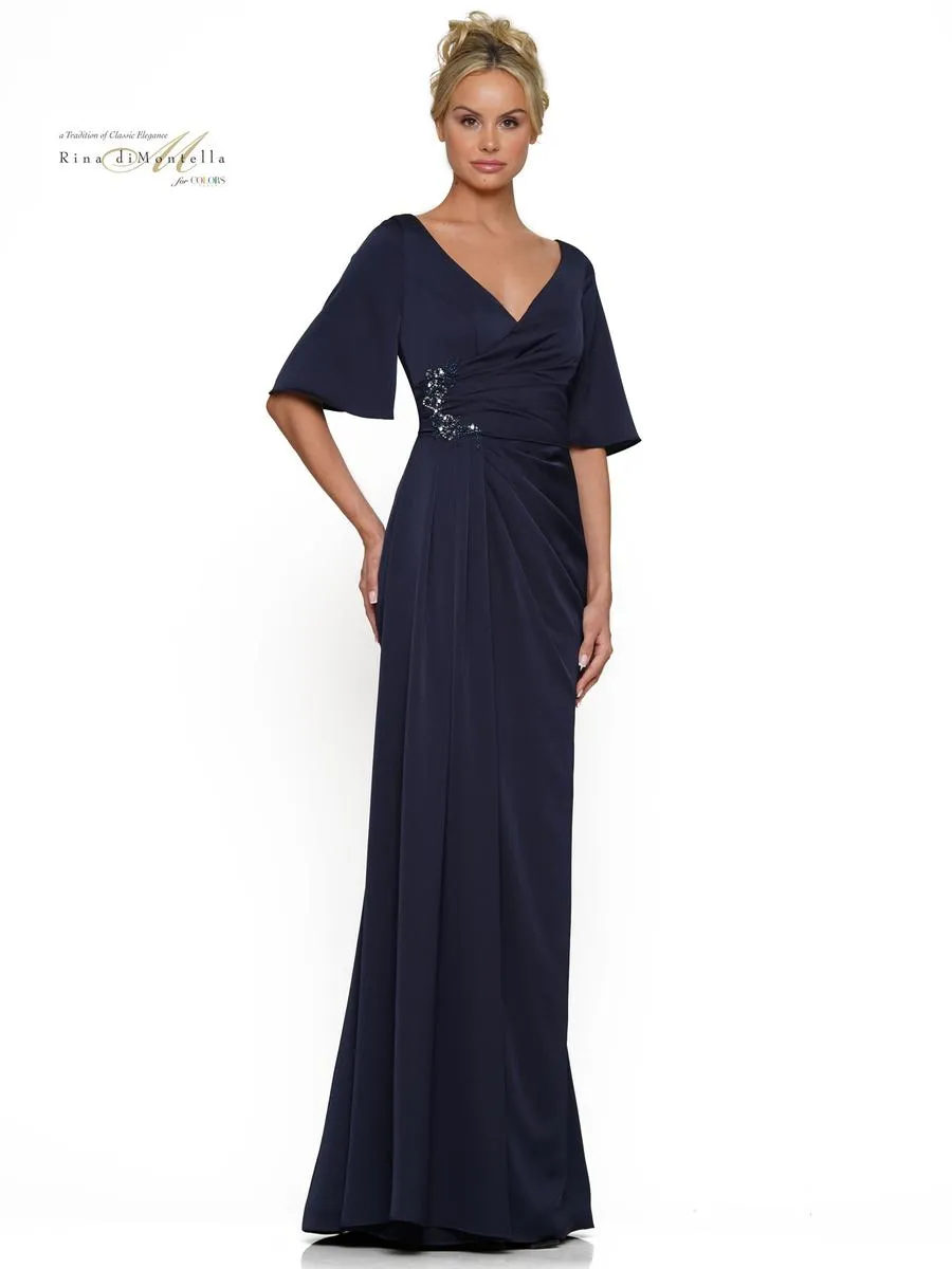 Rina di Montella A-Line Drape Evening Dress RD2974 sold by Terry costa product image thumbnail 4