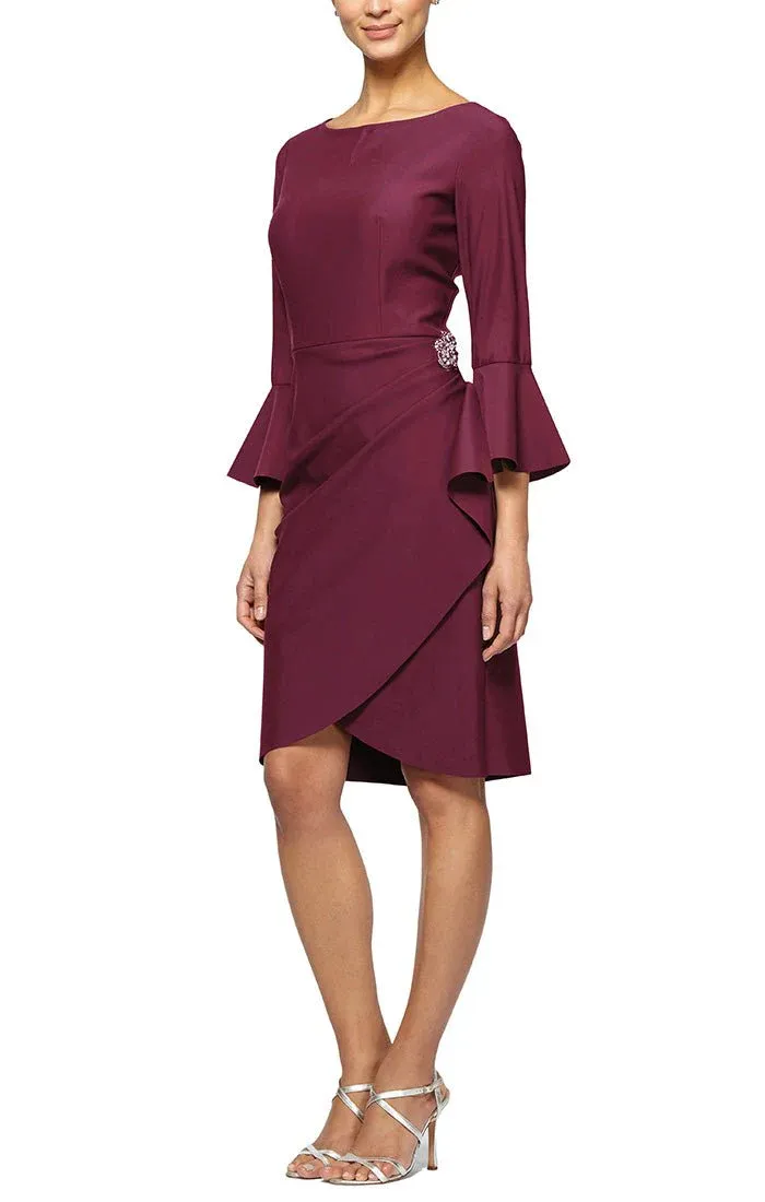 Alex Evenings Compression Cocktail Dress with Bell Sleeves 134183 sold by Terry costa product image thumbnail 3