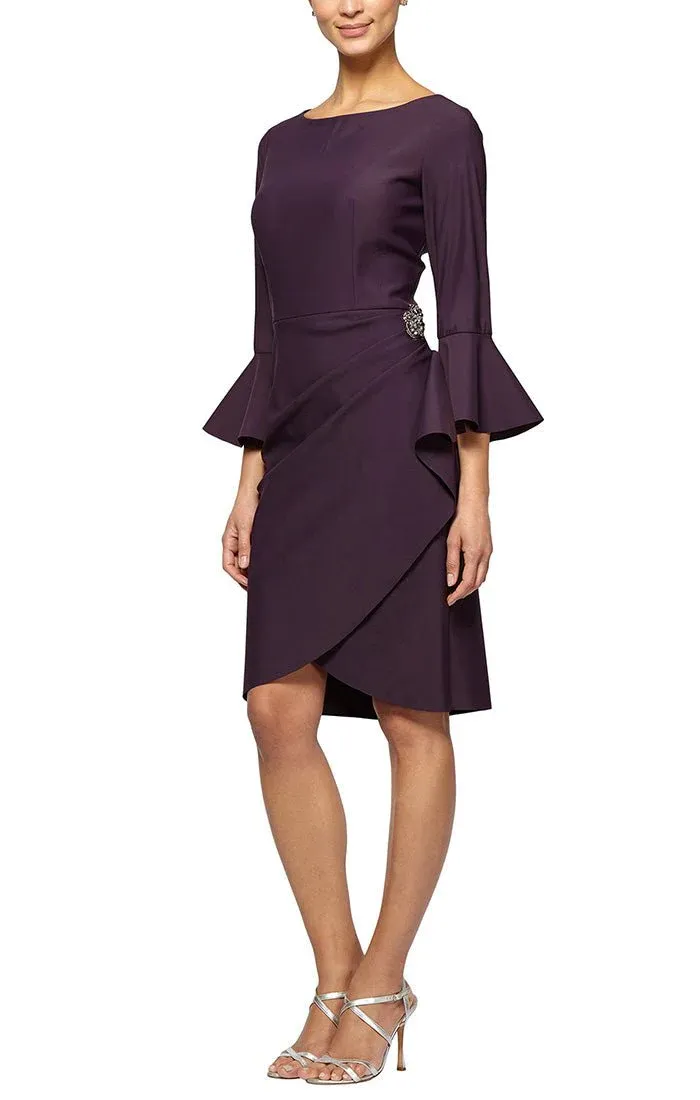 Alex Evenings Compression Cocktail Dress with Bell Sleeves 134183 sold by Terry costa product image thumbnail 5