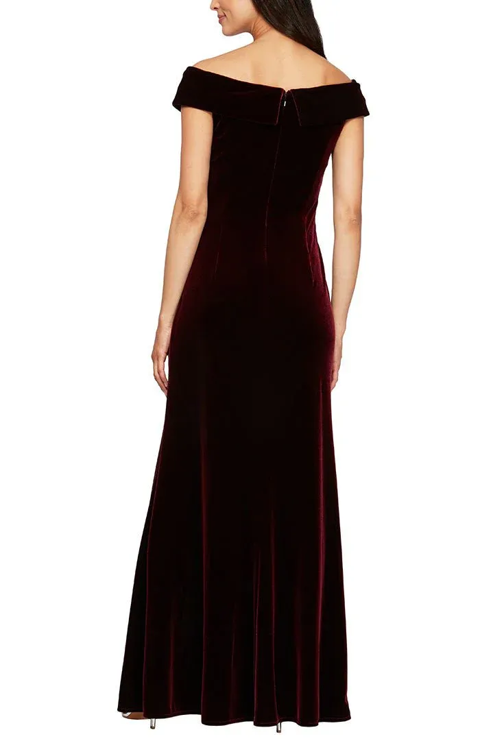 Alex Evenings Velvet Off the Shoulder Evening Gown 81917705 sold by Terry costa product image thumbnail 4