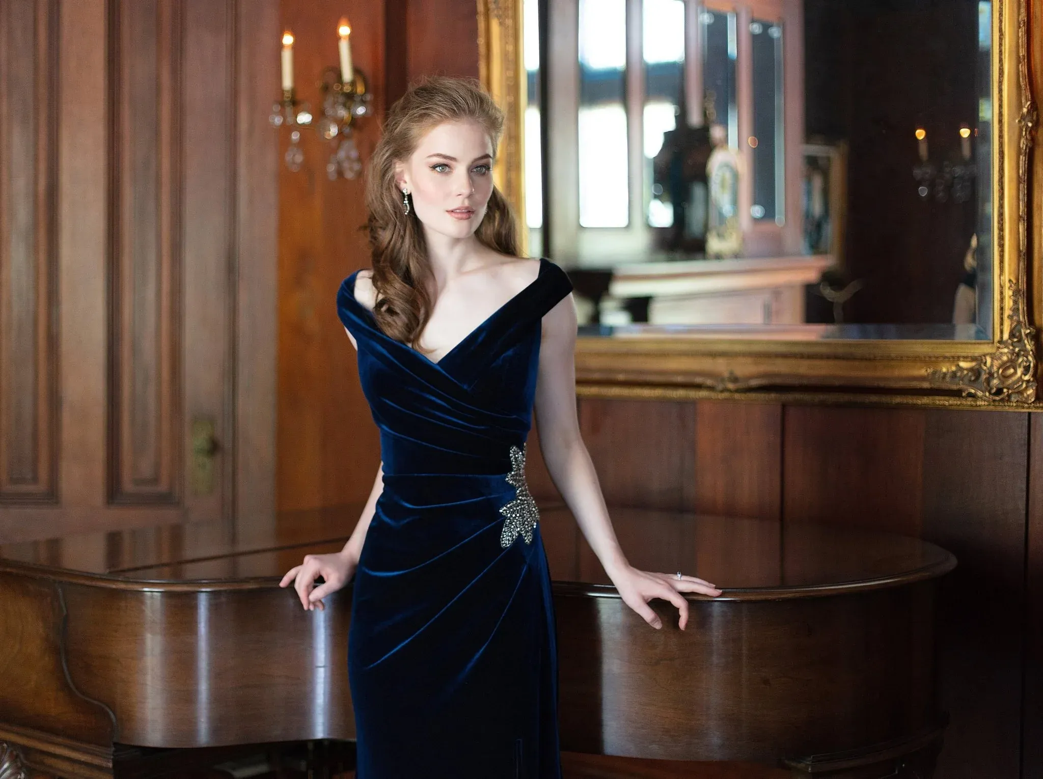 Alex Evenings Velvet Off the Shoulder Evening Gown 81917705 sold by Terry costa product image thumbnail 5