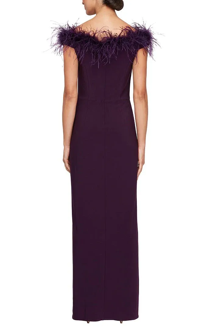 Alex Evenings Off the Shoulder Feather Evening Gown 81351465 sold by Terry costa product image thumbnail 4