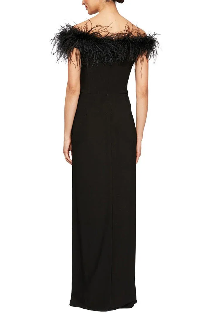 Alex Evenings Off the Shoulder Feather Evening Gown 81351465 sold by Terry costa product image thumbnail 2