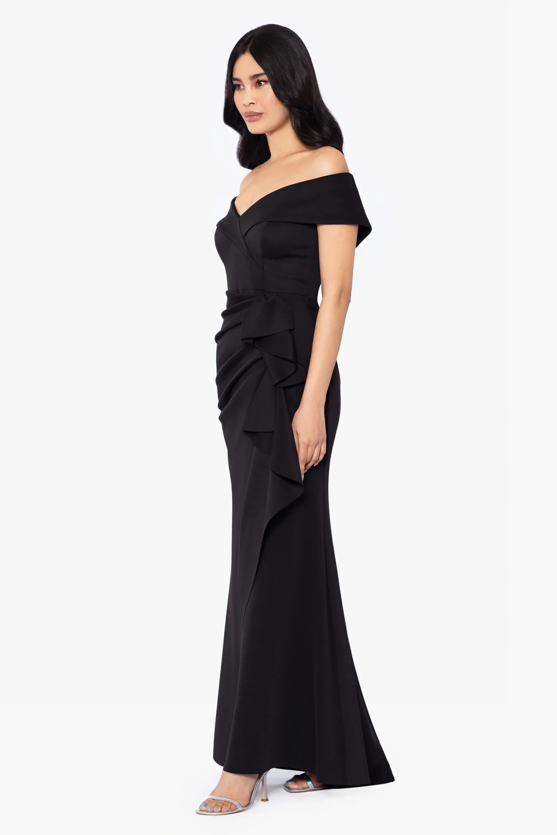 Xscape Evenings "Patti" Off the Shoulder Scuba Crepe Dress 4793X sold by Terry costa product image thumbnail 3