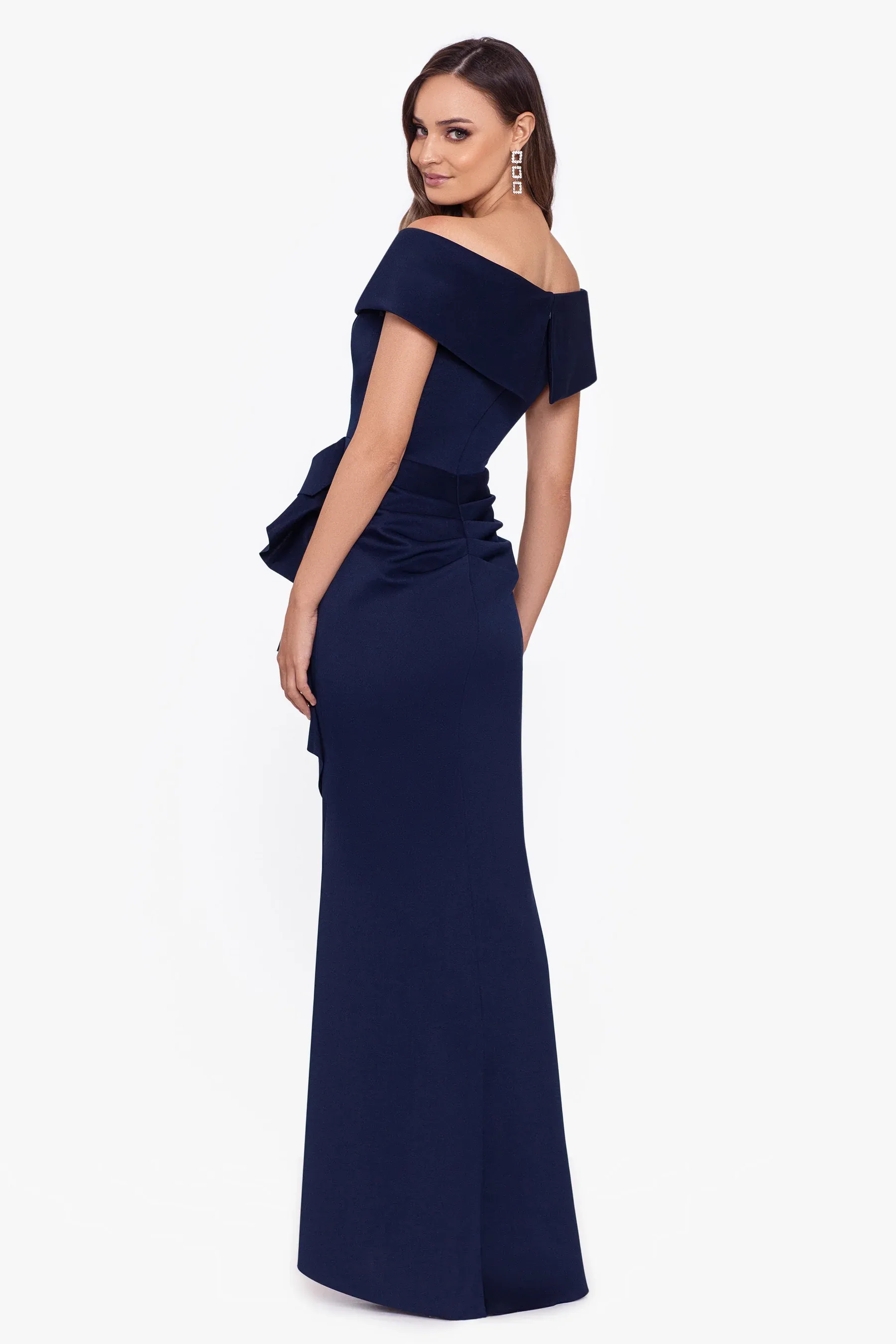 Xscape Evenings "Patti" Off the Shoulder Scuba Crepe Dress 4793X sold by Terry costa product image thumbnail 4