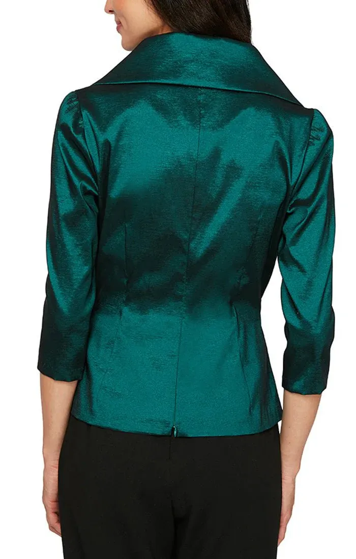 Alex Evenings 3/4 Sleeve Stretch Taffeta Blouse with Tie Waist Detail 8366625 sold by Terry costa product image thumbnail 2