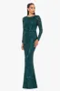 Betsy and Adam Long Sleeve Sequin "Nara" Dress A26776 sold by Terry costa