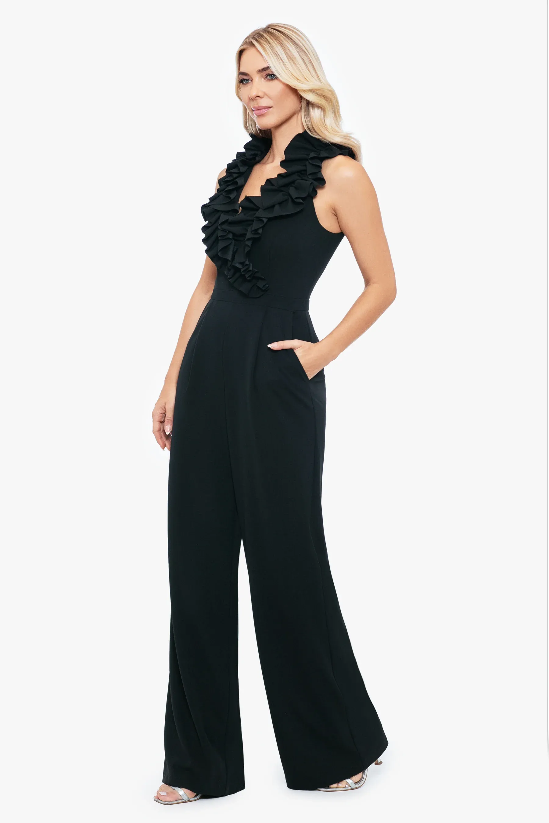 Xscape Evenings "Skyla" Ruffle Jumpsuit 5995X sold by Terry costa product image thumbnail 3