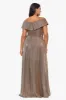 Xscape Evenings "Estelle" Off the Shoulder Glitter Evening Dress 5220X sold by Terry costa