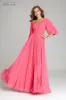 Teri Jon Pleated Chiffon Puff Sleeve Evening Dress 209098 sold by Terry costa