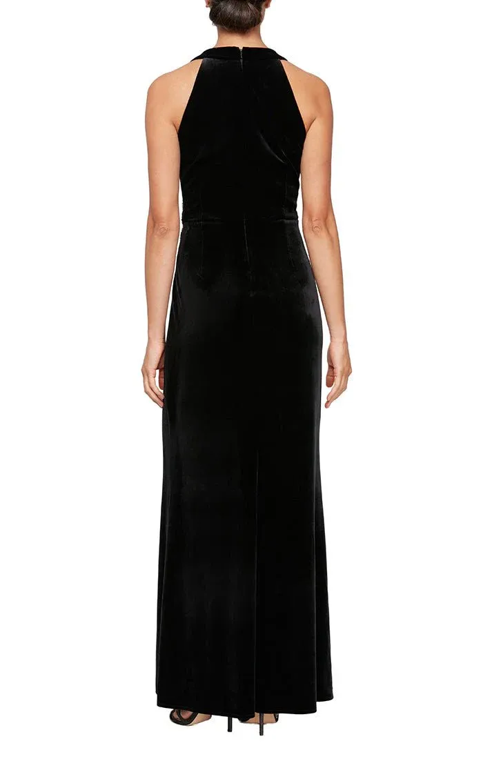 Alex Evenings Halter Neck Velvet Evening Dress 5191945 sold by Terry costa product image thumbnail 2