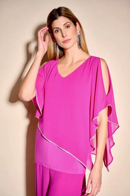 Joseph Ribkoff Asymmetrical Chiffon Tunic 223738 made by Joseph Ribkoff