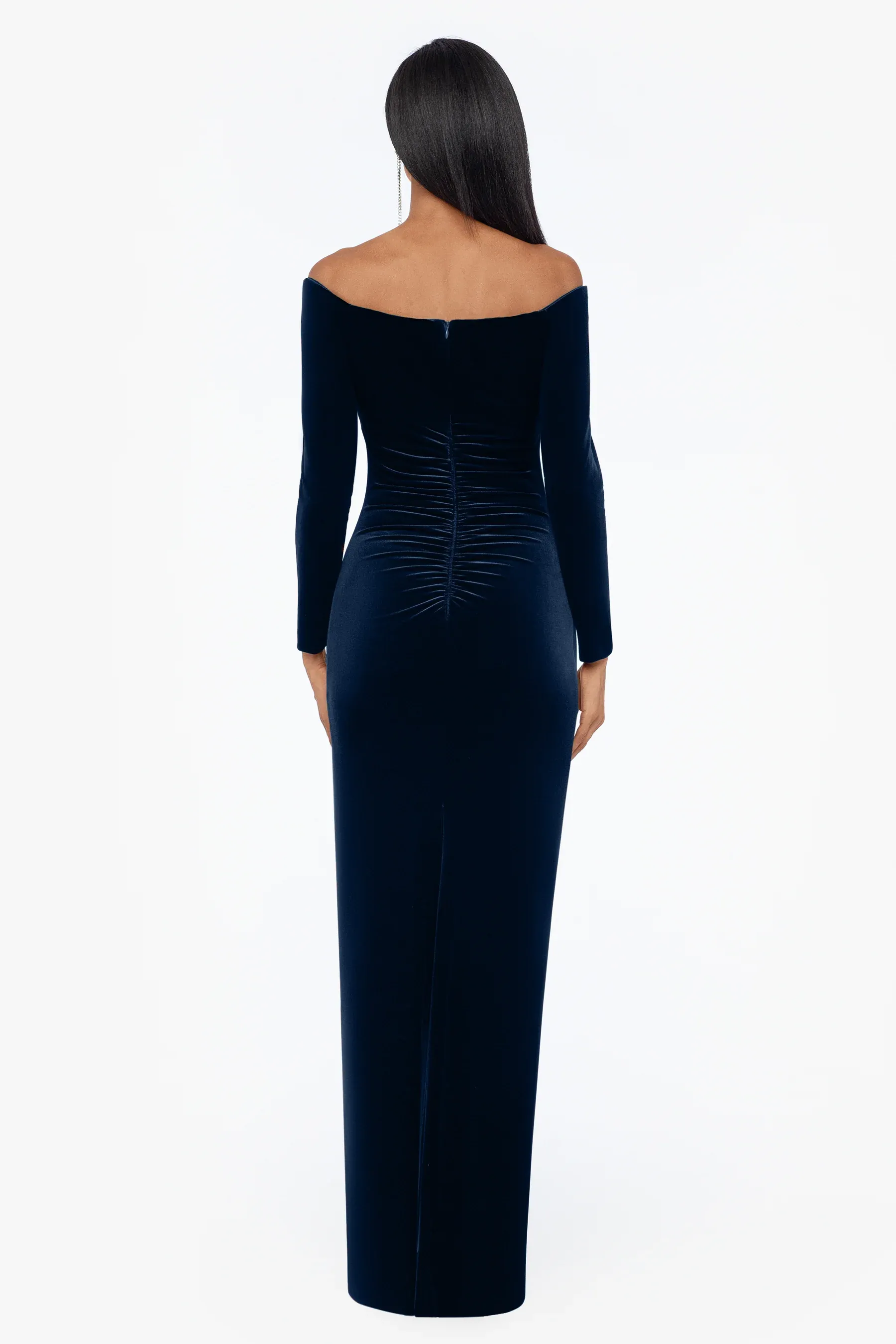 Xscape Evenings "Christy" Off the Shoulder Velvet Evening Dress 3904X sold by Terry costa product image thumbnail 2