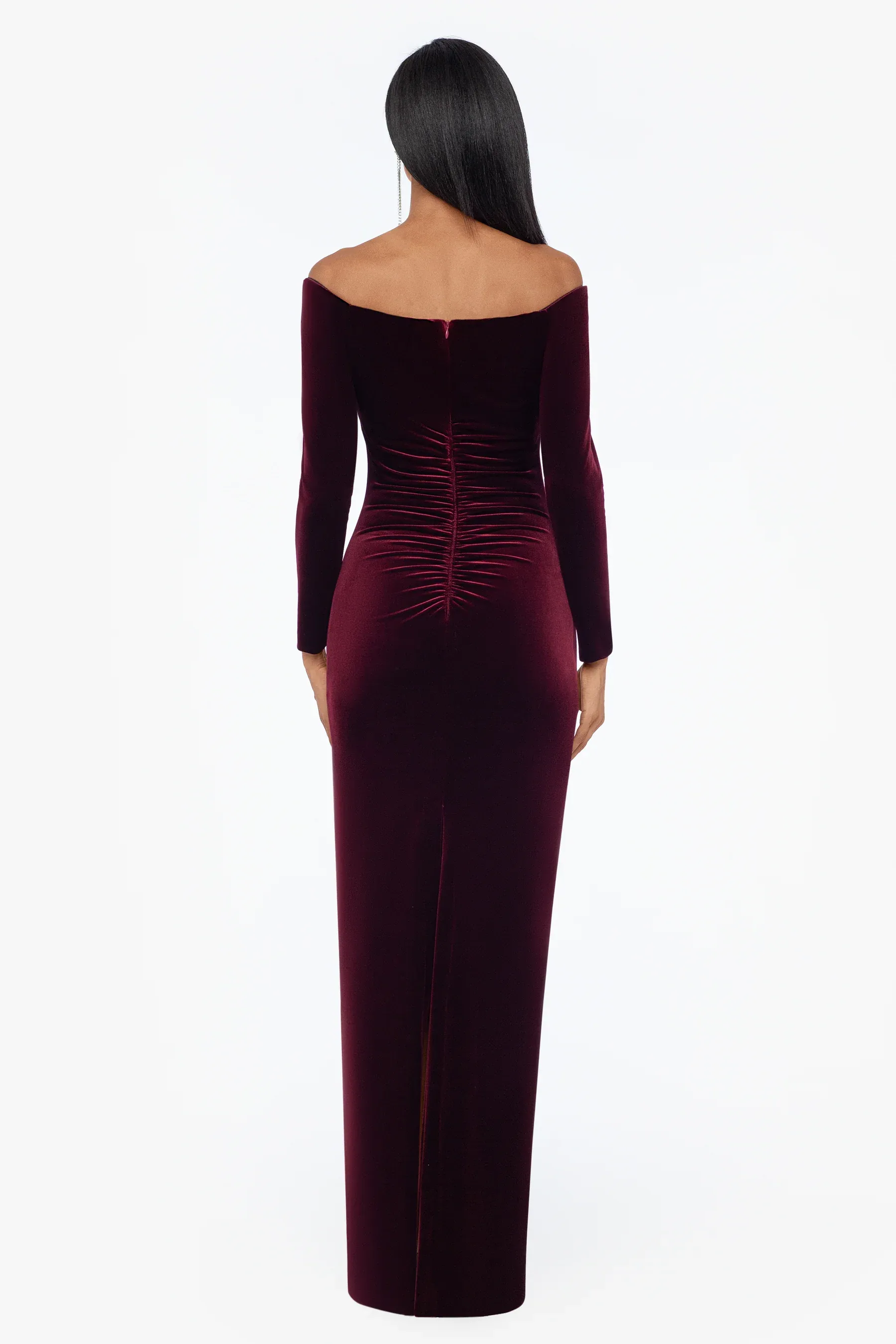Xscape Evenings "Christy" Off the Shoulder Velvet Evening Dress 3904X sold by Terry costa product image thumbnail 4