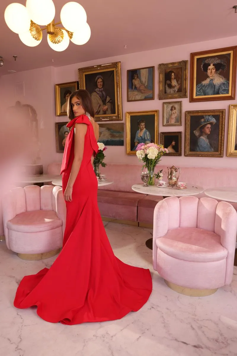 Ava Presley Elegant Bow Shoulder Prom Dress 40023 sold by Terry costa product image thumbnail 2