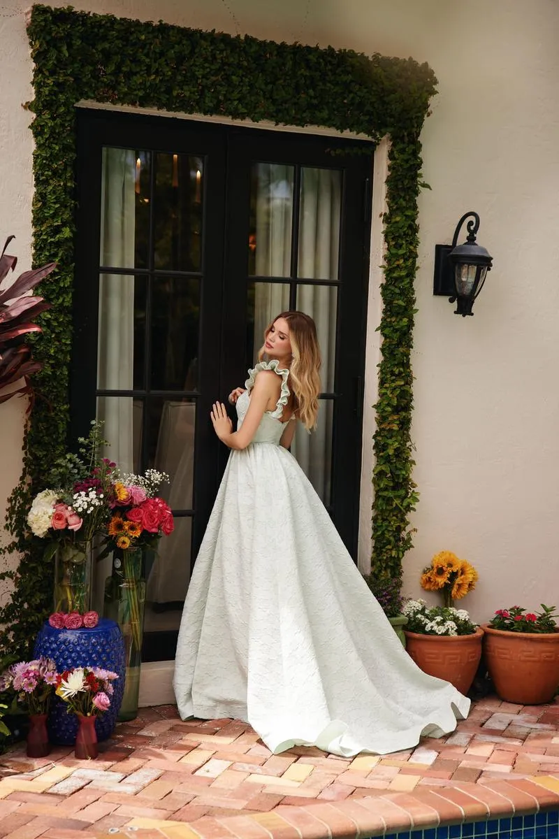 Ava Presley Ruffle Shoulder Prom Dress 40095 sold by Terry costa product image thumbnail 4