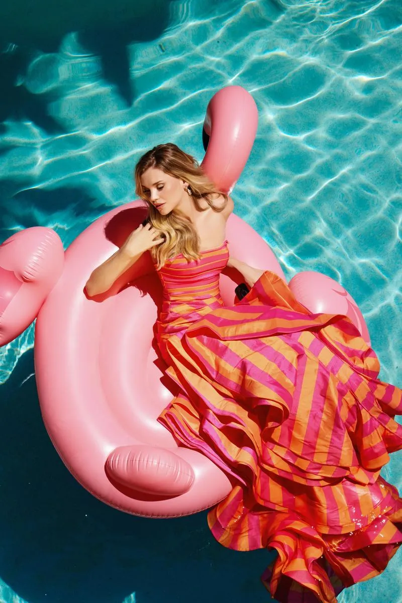 Ava Presley Striped Mermaid Prom Dress 40119 sold by Terry costa product image thumbnail 4