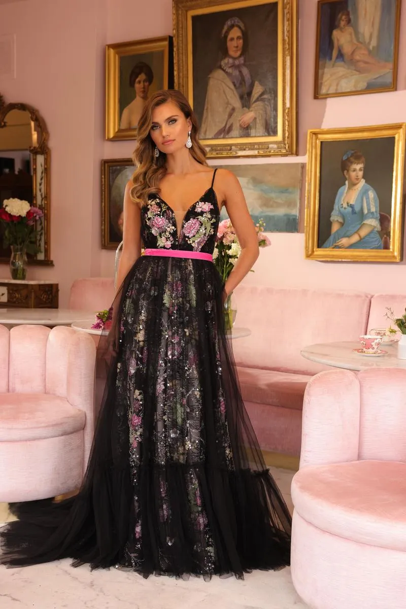 Ava Presley A-Line Floral Prom Dress 47013 sold by Terry costa product image thumbnail 3