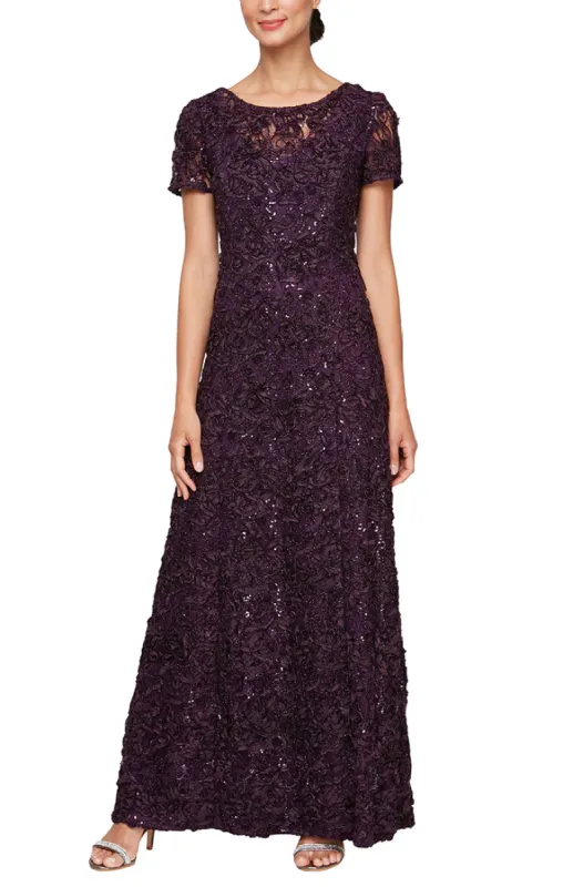 Alex Evenings Soutache A-Line Evening Gown 81122670 sold by Terry costa