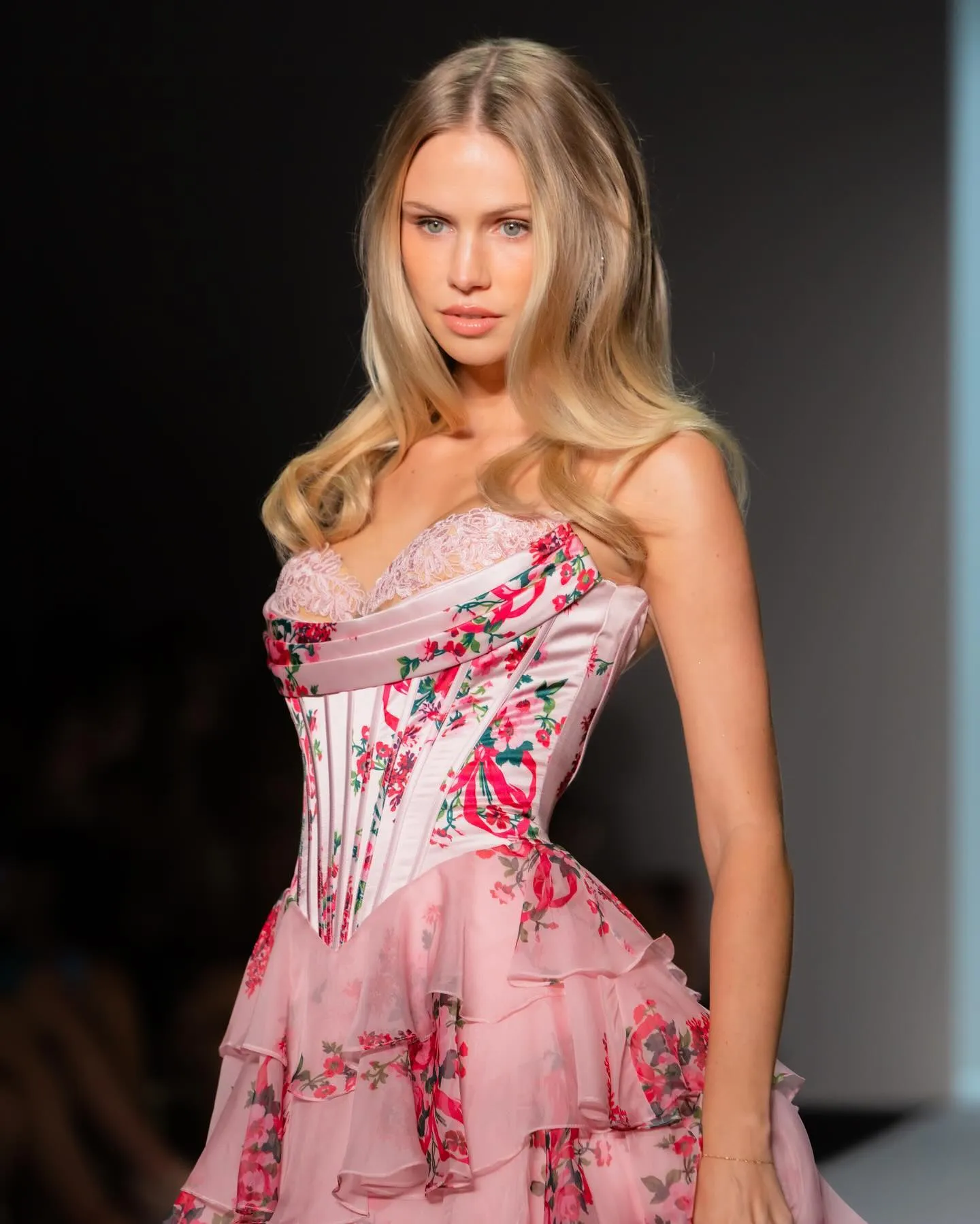 Sherri Hill Floral Print Corset Ruffle 57249 sold by Terry costa product image thumbnail 2