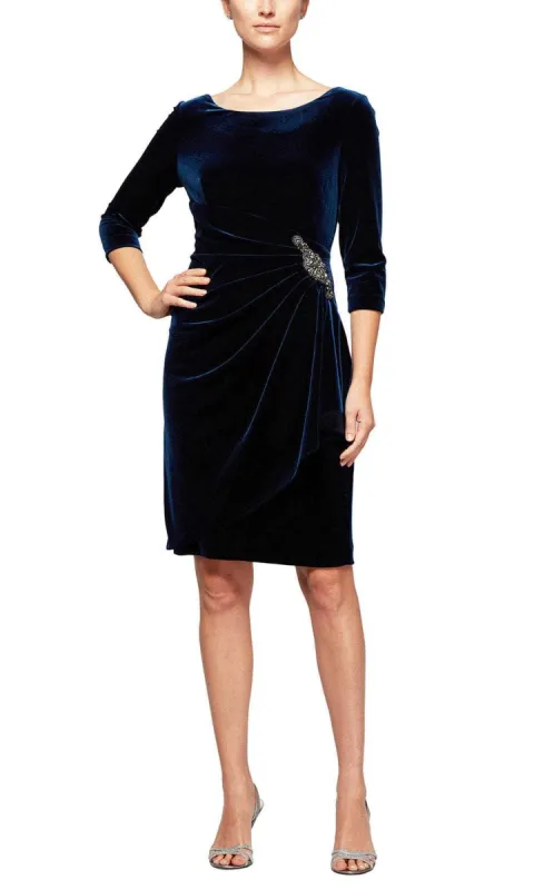 Alex Evenings Quarter Sleeve Velvet Cocktail Dress 1915268 sold by Terry costa