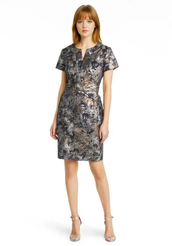 Shani Jacquard Bow Detail Dress S2202 sold by Terry costa