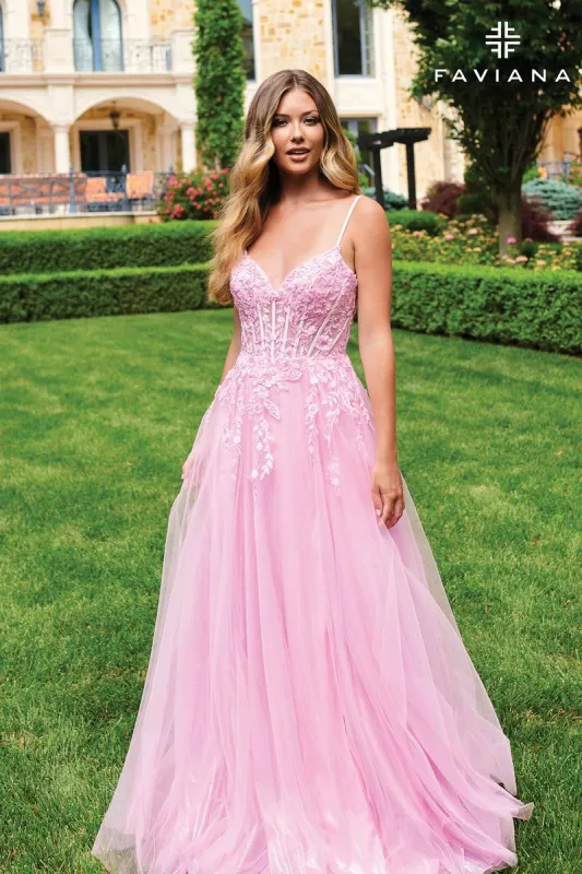 Faviana Sparkle Tulle Corset Prom Dress 11230 sold by Terry costa