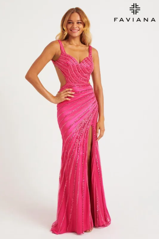 Faviana Sweetheart Neck Beaded Prom Dress 11243 made by Faviana